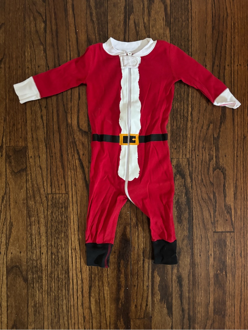 Hanna Andersson Red Santa-Style Baby One-Piece Pajamas
